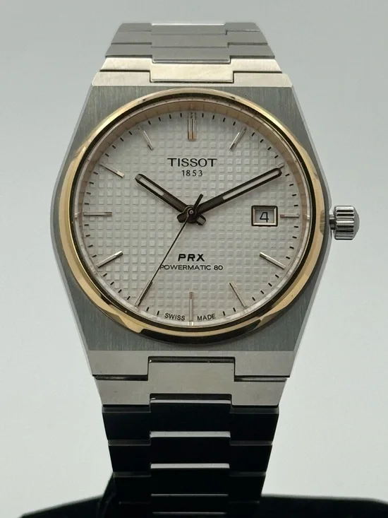 Tissot PRX Powermatic 80 Automatic Swiss Silver/Rose Gold 40mm Date Indicator - Picture 14 of 16